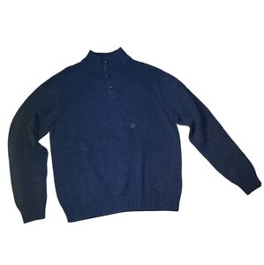 Chaps Men's L Sweater With Elbow Patches Blue. 100% Cotton NWT